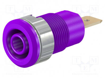LABORATORY CONNECTOR: 4MM BANANA - SOCKET - 1KV - 32A - VIOLET - BRASS - Banaanijatkoliittimet - SLB4-F6.3-26 - 1