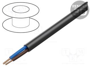 JOHTO - YKY - 2X6MM2 - PYÖREÄ - RAUTACU - PVC - MUSTA - 600V,1KV - Virtajohdot metritavara - EK-YKY-2X6 - 1