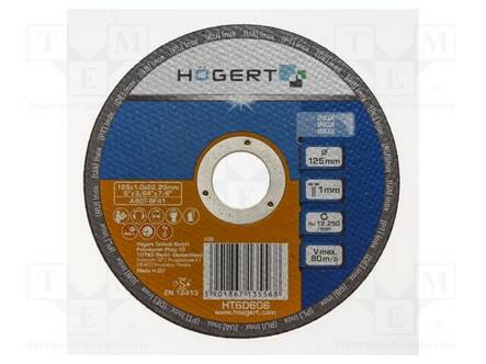 KATKAISULAIKKA - Ø: 125MM - LAIKAN PAKS: 1,9MM - KORUNDI - 22,23MM - Katkaisu- ja hiomalaikat - HT6D606 - 1