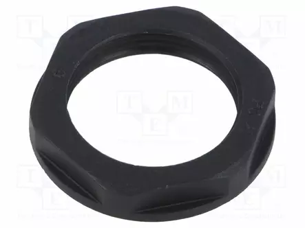 MUTTERI - PG21 - POLYAMIDI 6 - 36MM - MUSTA - KIERRE: PG - LAIPPA- - Läpivientikappaleiden mutterit - HELU-96176 - 1