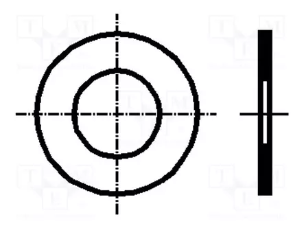 ALUSLEVY - PYÖREÄ - M4 - D=8MM - H=0,1MM - TERÄS - DIN 988 - BN 1976 - Aluslevyt ja prikat - B4X0.1BN1976 - 1