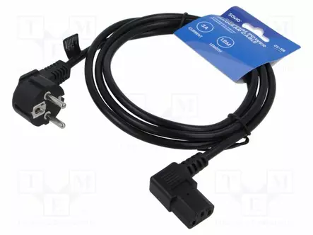 KAAPELI - 3X0,75MM2 - PVC - 1,8M - MUSTA - 3A - 250V - Tietokone- ja  laitejohdot - SAVKABELCL-116 - 1