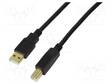 USB-TOISTIN - USB 2.0 - USB A PISTOKE,USB B PISTOKE MUSTA - USB kaapelit ja adapterit - UA0266 - 1