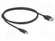 CABLE - USB 2.0 - USB A DOUBLE SIDED SOCKET,USB C PLUG - 1M - MUSTA - USB kaapelit ja adapterit - DELOCK-81536 - 1
