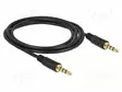 KAAPELI - JACK 3,5MM 4PIN PISTOKE,MOLEMMIN PUOLIN - 2M - MUSTA - Muut audio-videokaapelit - DELOCK-83436 - 1