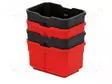 SÄILIÖ: KYVETTI - MUSTA,PUNAINEN - 156X110X90MM - 4KPL - TITAN - Säiliöt ja rasiat - KTIS16 - 2