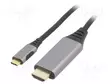 ADAPTERI - USB 3.0 - HDMI-PISTOKE,USB C PISTOKE - 1,8M - MUSTA - 32AWG - USB kaapelit ja adapterit - CC-USB3C-HDMI-01-6 - 1