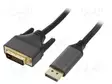 KAAPELI - DISPLAYPORT-PISTOKE,DVI-D (24+1) PISTOKE - TEKSTIILI - HDMI, DVI, DisplayPort johdot - CC-DPM-DVIM-4K-6 - 1
