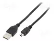 KAAPELI - CABLEXPERT - USB 2.0 - KULLATTU - 1,8M - MUSTA - CU - PVC - USB kaapelit ja adapterit - CCF-USB2-AM5P-6 - 1