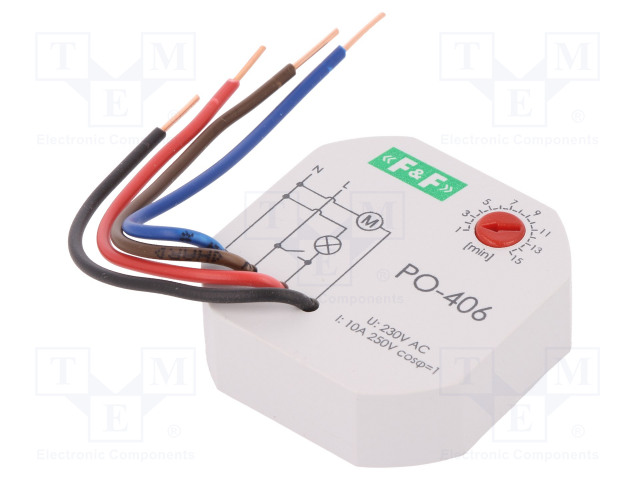 AUTOMATION MODULE: TIMER - 1÷15MIN - NO - 10A - 230VAC - WALL MOUNT - Aikareleet ja ajastimet - PO-406 - 1
