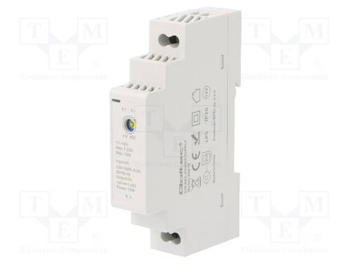 VIRTALÄHDE: IMPULSSI - DIN-KISKOLLE - 15W - 12VDC - 1,25A - 220÷240VAC - DIN-kisko virtalähteet - QOLTEC-50916 - 1