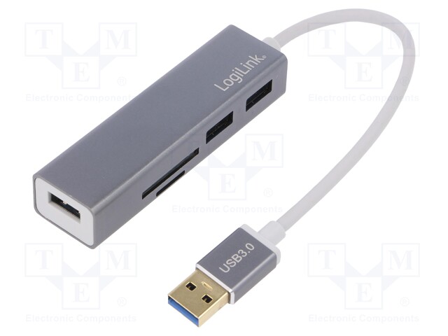 USB HUB - MICROSD,SD,USB A RASIA,USB A-PISTOKE - USB 3.0 - 5GBPS - Tietokonetarvikkeet - muut - UA0306 - 1