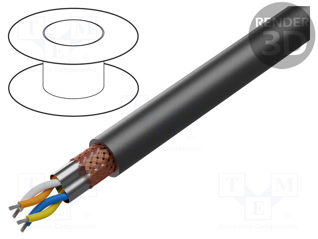 JOHTO - ETHERLINE® TRAIN,SF/UTP - 1X4X22AWG - 5E - CU - MUSTA - Teollisuuden Ethernet-kaapelit - ETH-TRAIN-2170906 - 1