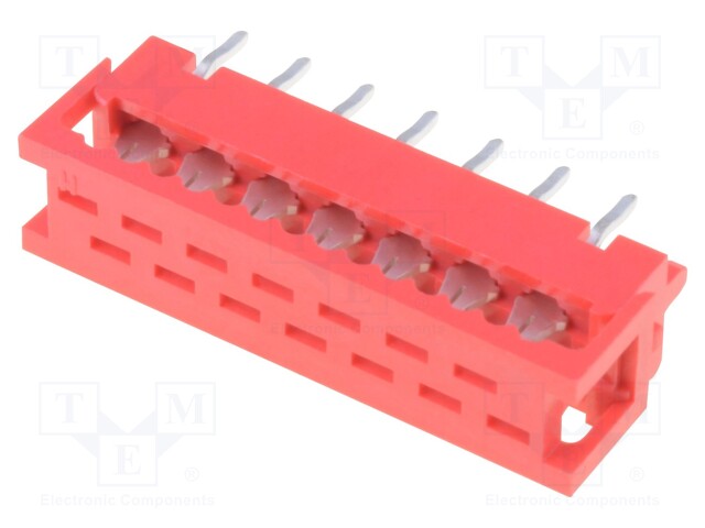LIITIN: JOHTO-LEVY - SIIRTYMÄ - PIN: 14 - 1,5A - IDC,THT - PCB - Micro-Match liittimet, rasteri 1,27mm - DS1015-02-14R6 - 1