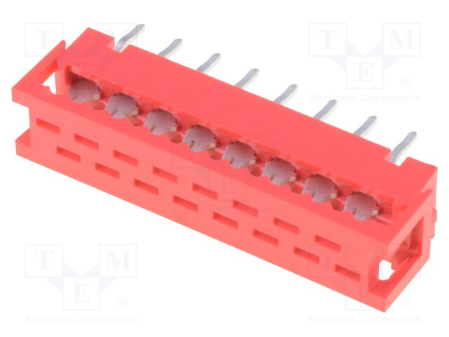 LIITIN: JOHTO-LEVY - SIIRTYMÄ - PIN: 16 - 1,5A - IDC,THT - PCB - Micro-Match liittimet, rasteri 1,27mm - DS1015-02-16R6 - 1