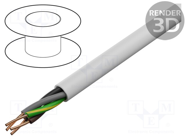 JOHTO - YDY - 4G6MM2 - PYÖREÄ - RAUTACU - PVC - VALKOINEN - Virtajohdot metritavara - EK-YDY-4X6 - 1