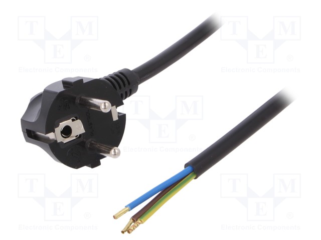 KAAPELI - 3X1,5MM2 - CEE 7/7 (E/F) KULMAPISTOKE,JOHDOT - PVC - 5M - Tietokone- ja laitejohdot - W-97186 - 1