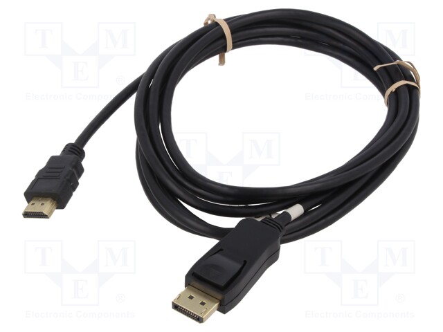 KAAPELI - DISPLAYPORT-PISTOKE,HDMI-PISTOKE - 2M - MUSTA - HDMI, DVI, DisplayPort johdot - GOOBAY-64846 - 1