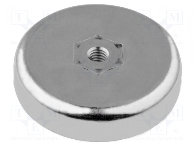 KESTOMAGNEETTI - KOVA FERRIITTI - 180N - Ø: 50MM - H: 10MM - TERÄS - Teollisuus magneetit - GN50.4-HF-50-M6 - 1