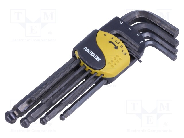 WRENCH: HEX KEY-SET - SPHERICAL - 9PCS. - Kuusiokolo- ja TORX avaimet - PR23946 - 1