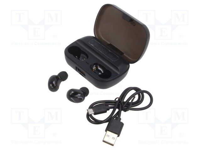 LANGATTOMAT KUULOKKEET MIKROFONILLA - MUSTA - 20HZ÷20KHZ 32OHM - Tietokoneen oheislaitteet - TWS-06 - 1