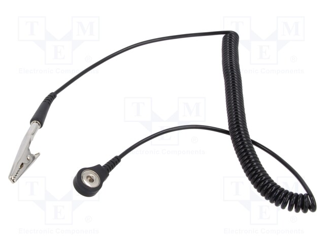 LIITÄNTÄKAAPELI - ESD,KIERRE-MUSTA - 1,8M - ESD lisätarvikkeet - SCS-60366 - 1