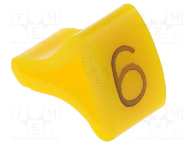MERKIT - MERKINTÄ: 6 - 3÷6,5MM - H: 9MM - A: 7MM - -30÷100°C - L: 5MM - 250KPL - Kaapeleiden merkintä - MZ-26 - 1