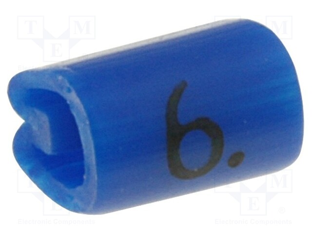 MERKIT - MERKINTÄ: 6 - 4,3÷6,9MM - PVC - SININEN - -45÷70°C - Kaapeleiden merkintä - TE-06201606 - 1