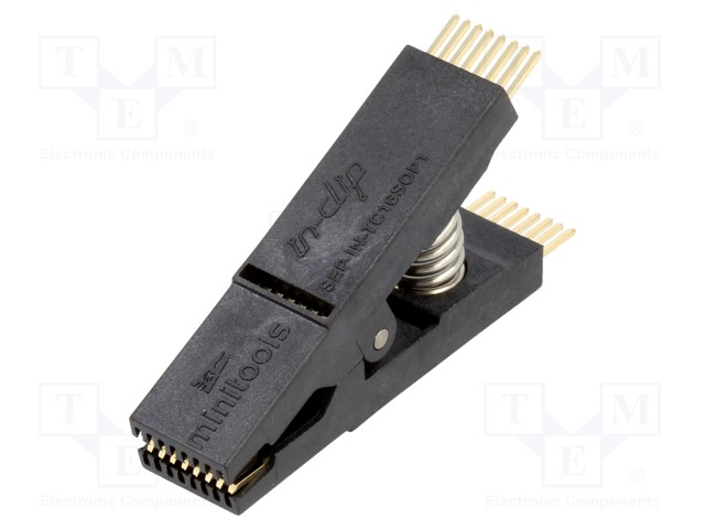MITTAUSKLIPSI - MUSTA - KULLATTU - SO16,SOIC16,SOJ16 - 5MM - MAX.150°C - Testausklipsit - SV-SOIC16 - 1