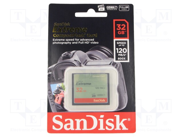 MUISTIKORTTI - COMPACT FLASH - 32GB - R: 120MB/S - W: 60MB/S - Muistikortit - SDCFXSB-032G-G46 - 1