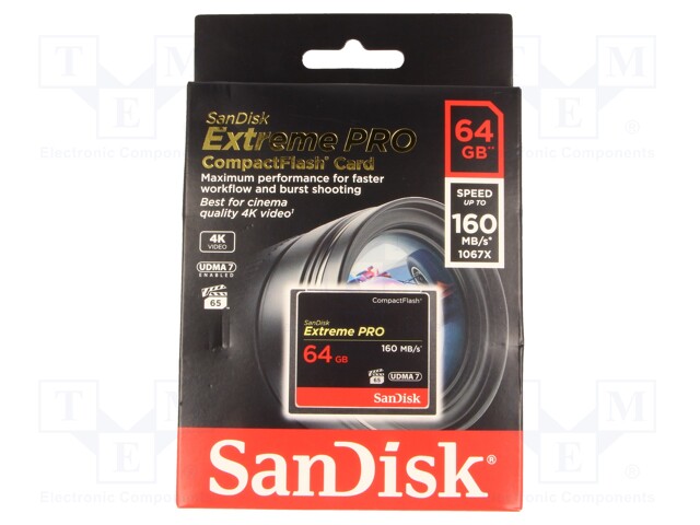 MUISTIKORTTI - COMPACT FLASH - 64GB - EXTREME PRO - VPG-65 - R: 160MB/S - Muistikortit - SDCFXPS-064G-X46 - 1