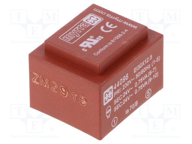 MUUNTAJA - 1,5VA - 230VAC - 24V - 24V - 31MA - 31MA - PCB - Piirilevymuuntajat - MYRRA-44096 - 1