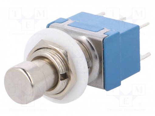 PAINOKYTKIN - AS: 2 - DPDT - 1A/250VAC - OFF-(ON) - Ø12,2MM - Standardikytkimet - FC7106 - 1
