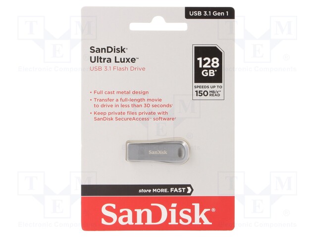 PENDRIVE - USB 3.2 - 128GB - R: 150MB/S - ULTRA LUXE - HOPEA - USB A - USB muistit - SDCZ74-128G-G46 - 1