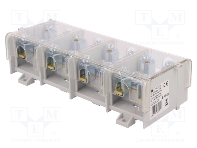 LIITIN: RIVILIITIN - 232A - RUUVI TERMINAALI - HARMAA - 95MM2 - NAVAT: 4 - Riviliittimet - PE.4026 - 1