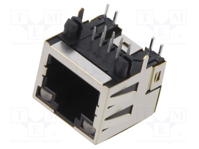 LIITIN: RJ45 - PISTORASIA - PIN: 8 - SUOJATTU,LED DIODIN KANSSA - 8P8C - RJ liittimet - MTJ88ARX1FSMPGL16 - 1