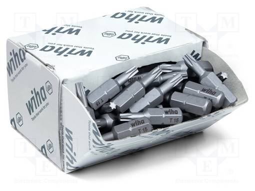 RUUVAUSKÄRKI - TORX® - TX15 - 1/4" - KOK.PIT: 25MM - 50KPL - STANDARD - Ruuvauskärjet - WIHA.08066 - 1