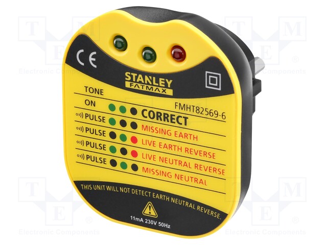 TESTERI: VERKKOPISTORASIOIDEN - LEDIÄ - 50÷60HZ - 230VAC - Sähköverkostojen testerit ja mittarit - STL-FMHT82569-6 - 1