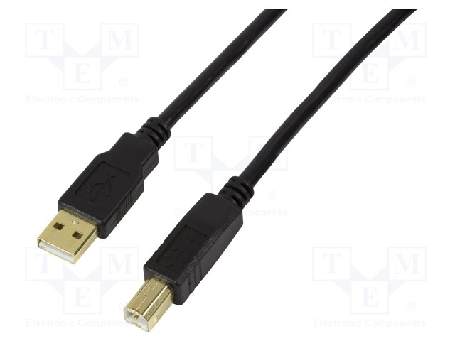 USB-TOISTIN - USB 2.0 - USB A PISTOKE,USB B PISTOKE MUSTA - USB kaapelit ja adapterit - UA0266 - 1