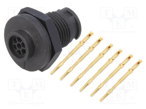 LIITIN: PYÖREÄT - N LIITINAARAS - 3A - 125V - PIN: 6 - EN2 - IP68 - SWITCHCRAFT liittimet - EN2P6F26 - 1