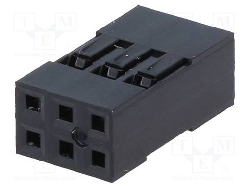 LIITIN: PIN - PISTOKE - NAARAS - PIN: 6 - NSR/NDR - JOHTOON - 2,54MM - 2X3 - Piikkirimaliittimet - NDR-06 - 1