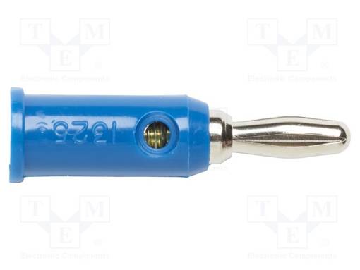 LABORATORY CONNECTOR: 4MM BANANA - PLUG - 5A - 5KV - BLUE - 1325 - 10PCS. - Banaaniliittimet 4mm - POM-1325-6 - 1