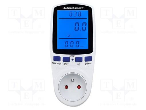 LASKURI - DIGITAALINEN - 0÷16A - 220÷240V - 155X70X77MM - 3,68KW - Sähköverkostojen testerit ja mittarit - QOLTEC-50626 - 1