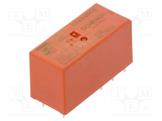 RELE - DPDT - UKELAN: 6VDC - 8A - 8A/250VAC - RT2 - Pienoisreleet - RT424A06 - 1