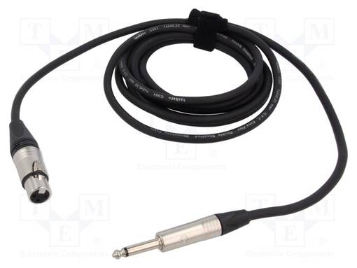 KAAPELI - JACK 6,3 MM 2PIN PISTOKE,XLR NAARAS 3PIN - 6M - MUSTA - Muut audio-videokaapelit - TAS-NK226 - 1