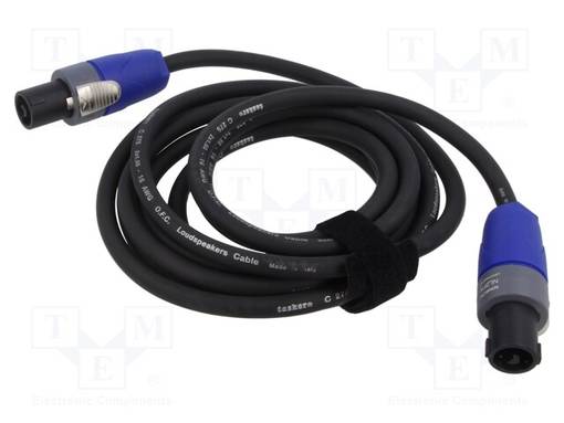 KAAPELI - SPEAKON NAARAS 2PIN,MOLEMMIN PUOLIN - 6M - MUSTA - PVC - Muut audio-videokaapelit - TAS-RF516 - 1