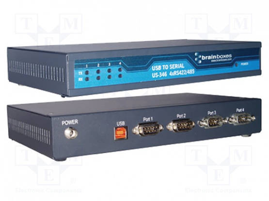 MUUTTAJA - RS422/485/USB - PORTTIEN LUKU: 4 - IP30 - 215X122,5X34MM - Teollisuusverkot - US-346 - 1