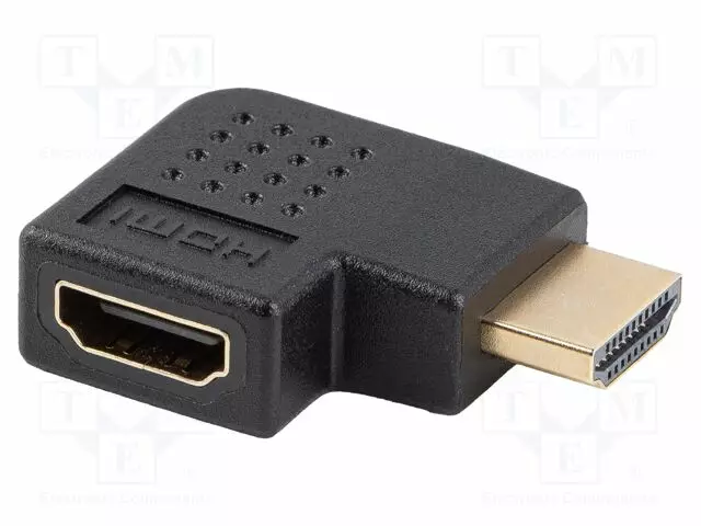 HDMI ADAPTERI -PISTORASIA,HDMI-PISTOKE 270° VASEN/OIKEA - PVC - HDMI, DVI, DisplayPort johdot - AD-HDMI-06 - 1