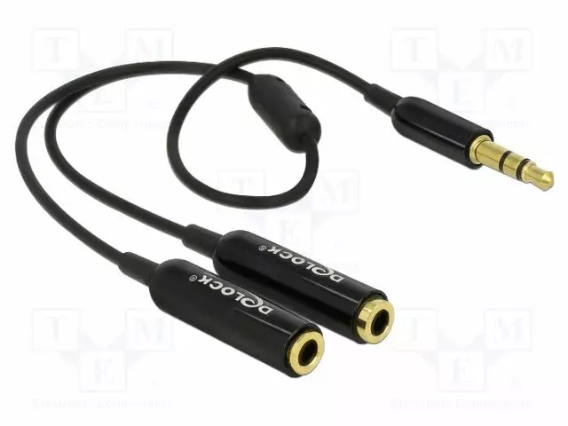 KAAPELI - 0,25M - MUSTA - LIITTIMEN VÄRI: MUSTA - Muut audio-videokaapelit - DELOCK-65356 - 1