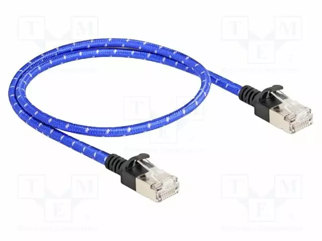PATCH KAAPELI - U/FTP - CAT: 6A - RJ45-PISTOKE,MOLEMMIN PUOLIN - 0,5M - RJ45 Ethernet kaapelit - DELOCK-80376 - 1